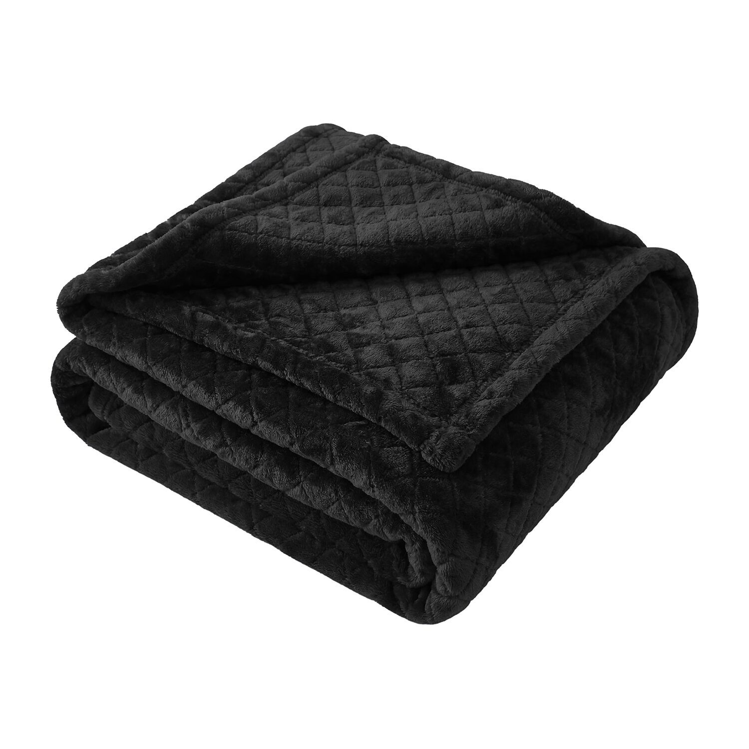 SUPERIOR® Holly High-Density Sleek Windowpane Plush Durable Fleece Grid Blanket