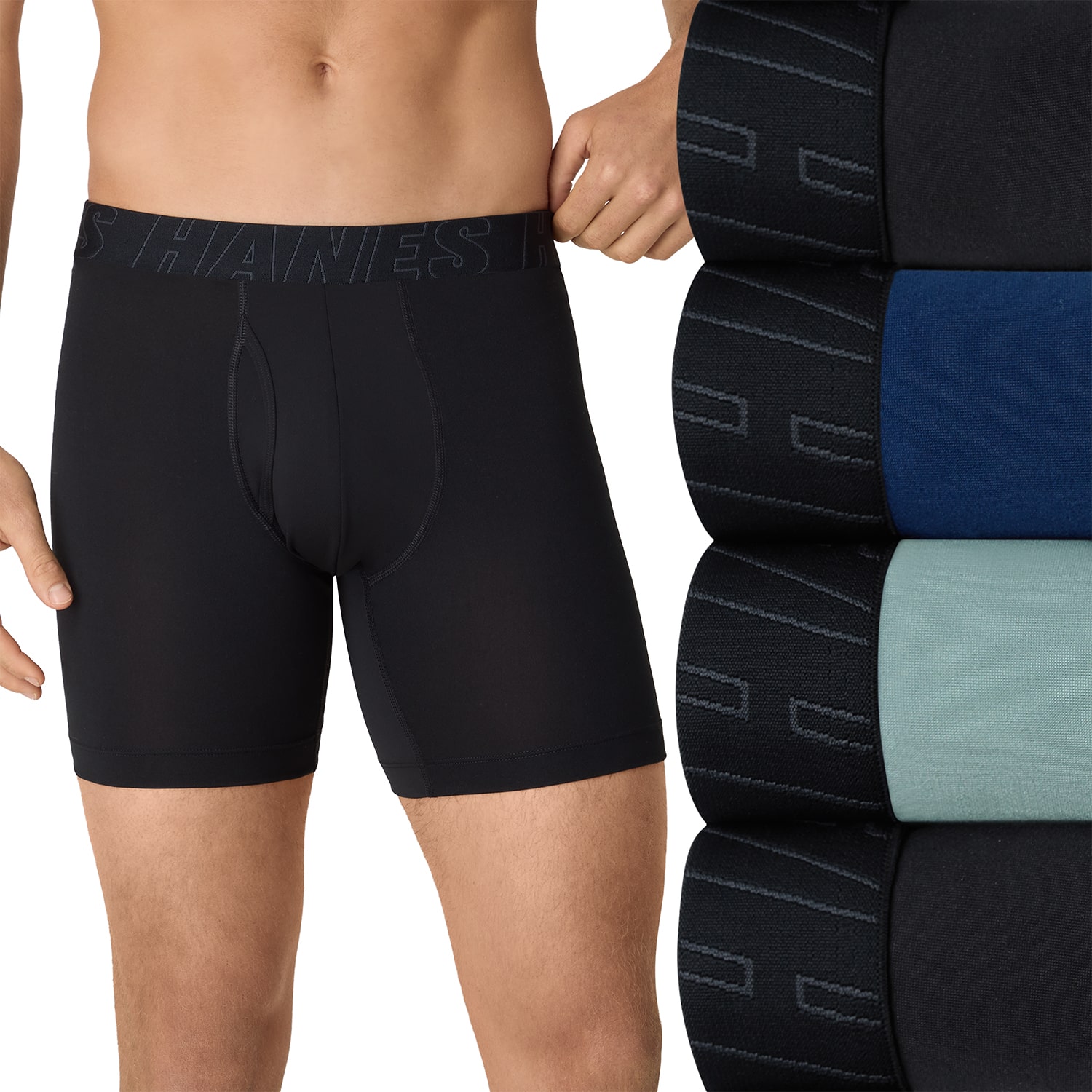 Hanes Mens 4 Pack Boxer Briefs Udxba4
