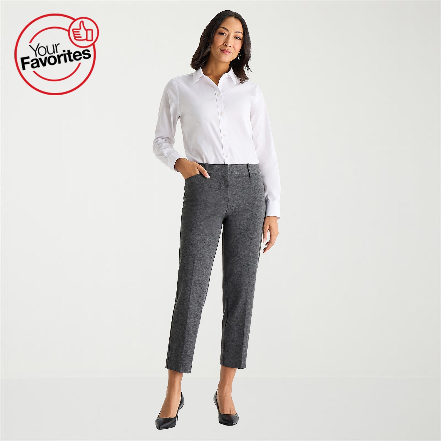 Liz Claiborne Emma Ponte Womens Straight Mid Rise Ankle Pant