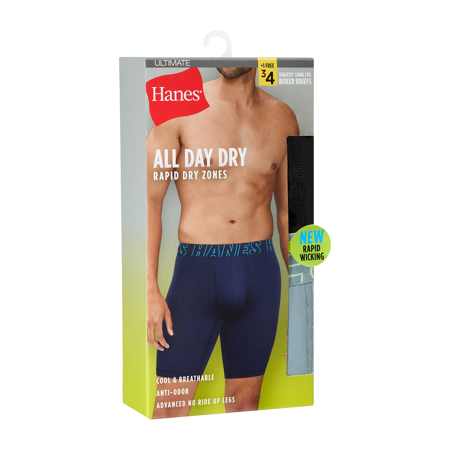 Hanes Mens 4 Pack Boxer Briefs Udxla4