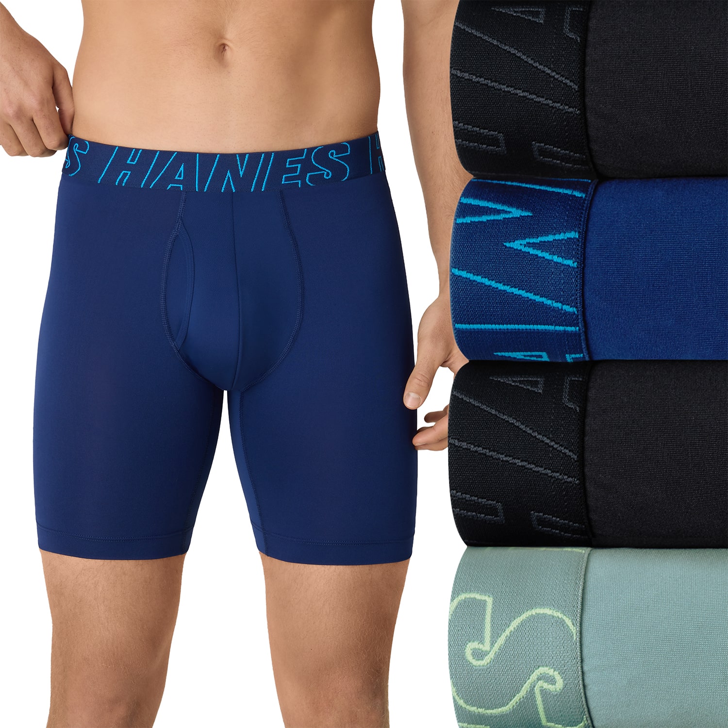 Hanes Mens 4 Pack Boxer Briefs Udxla4