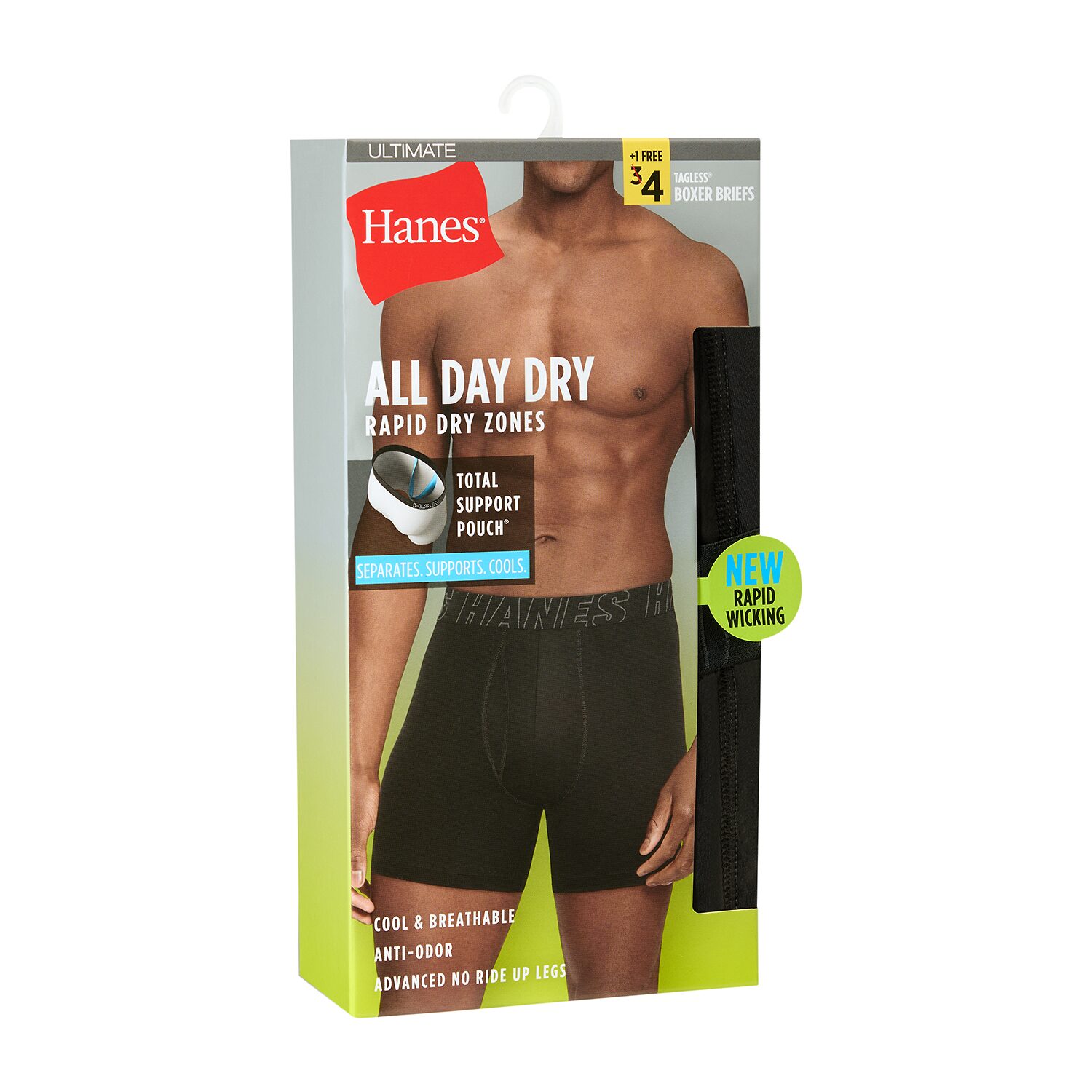 Hanes Mens 4 Pack Boxer Briefs Udsba4