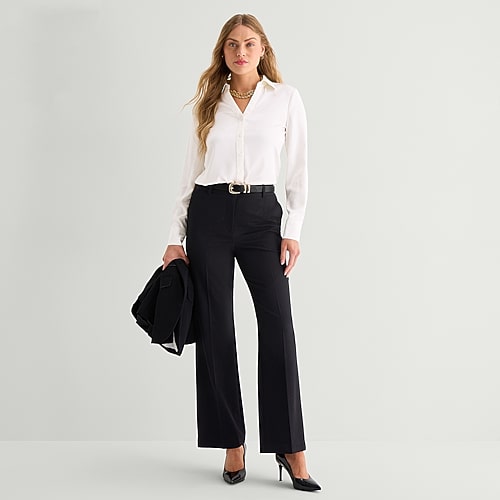 Worthington Womens Modern Perfect Trouser, 10 Short, Black