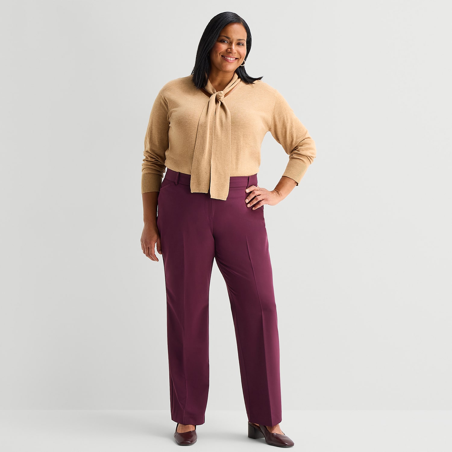 Liz Claiborne Audra Womens Straight Mid Rise Trouser - JCPenney