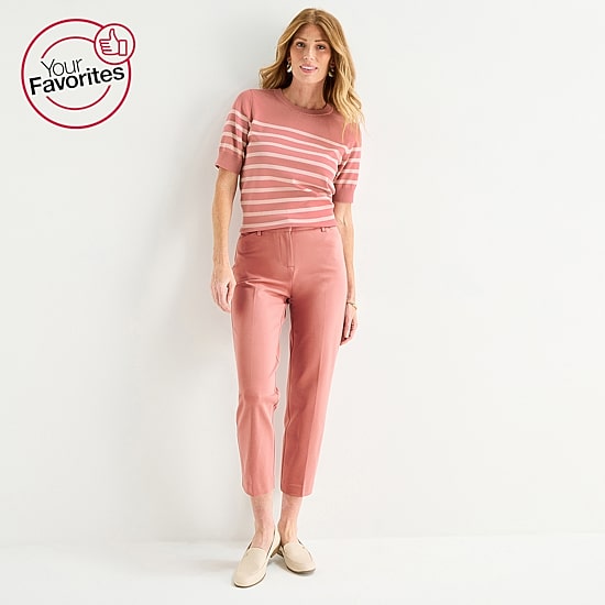 Liz Claiborne Emma Ponte Womens Straight Mid Rise Ankle Pant