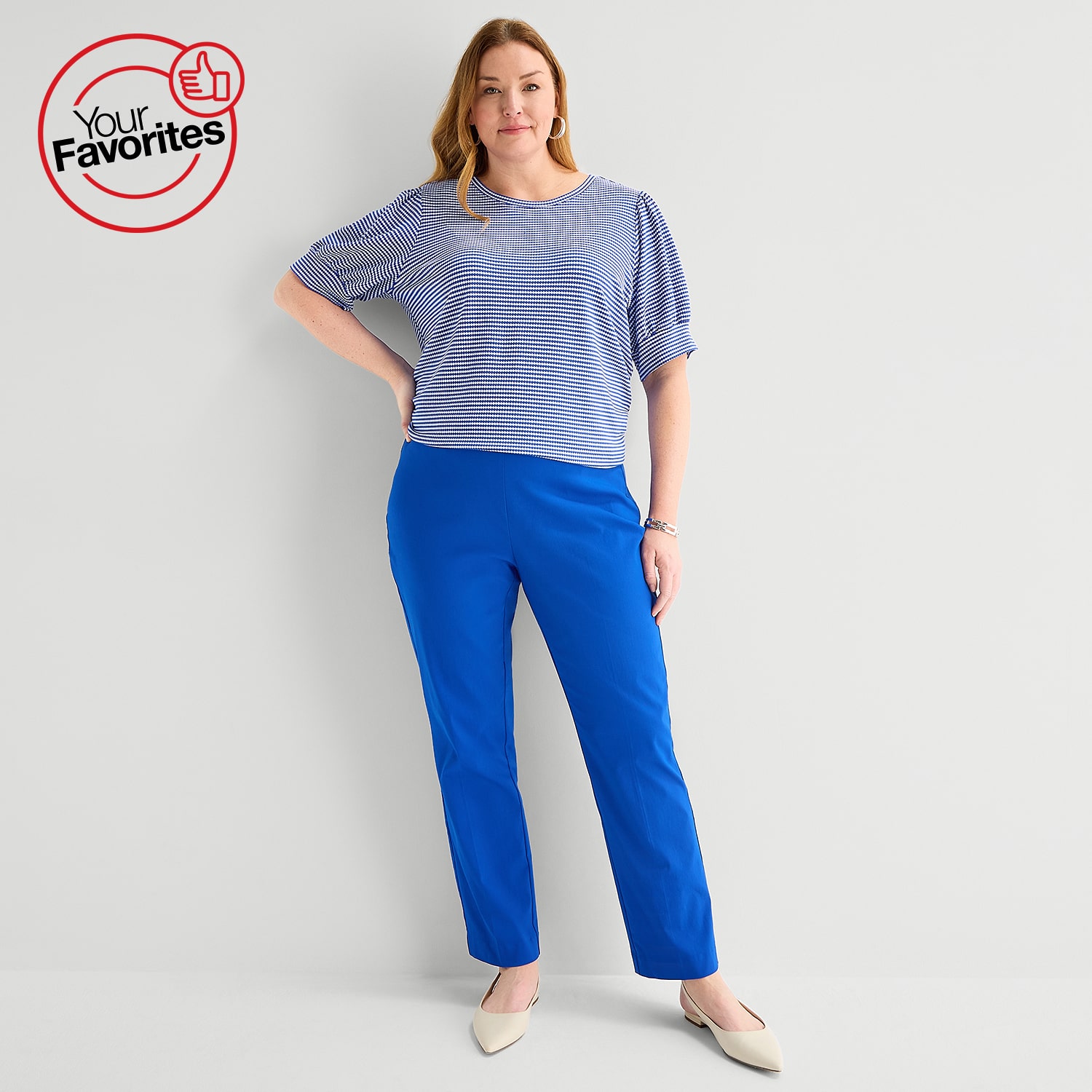 Liz Claiborne Lisa Womens Plus Straight Pull-On Pant