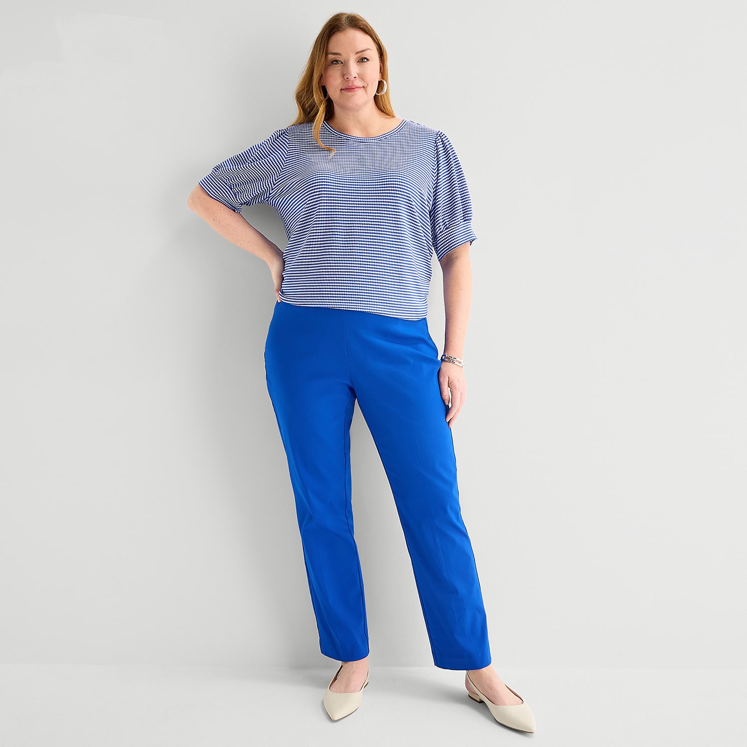 Liz Claiborne Lisa Womens Plus Straight Pull-On Pant