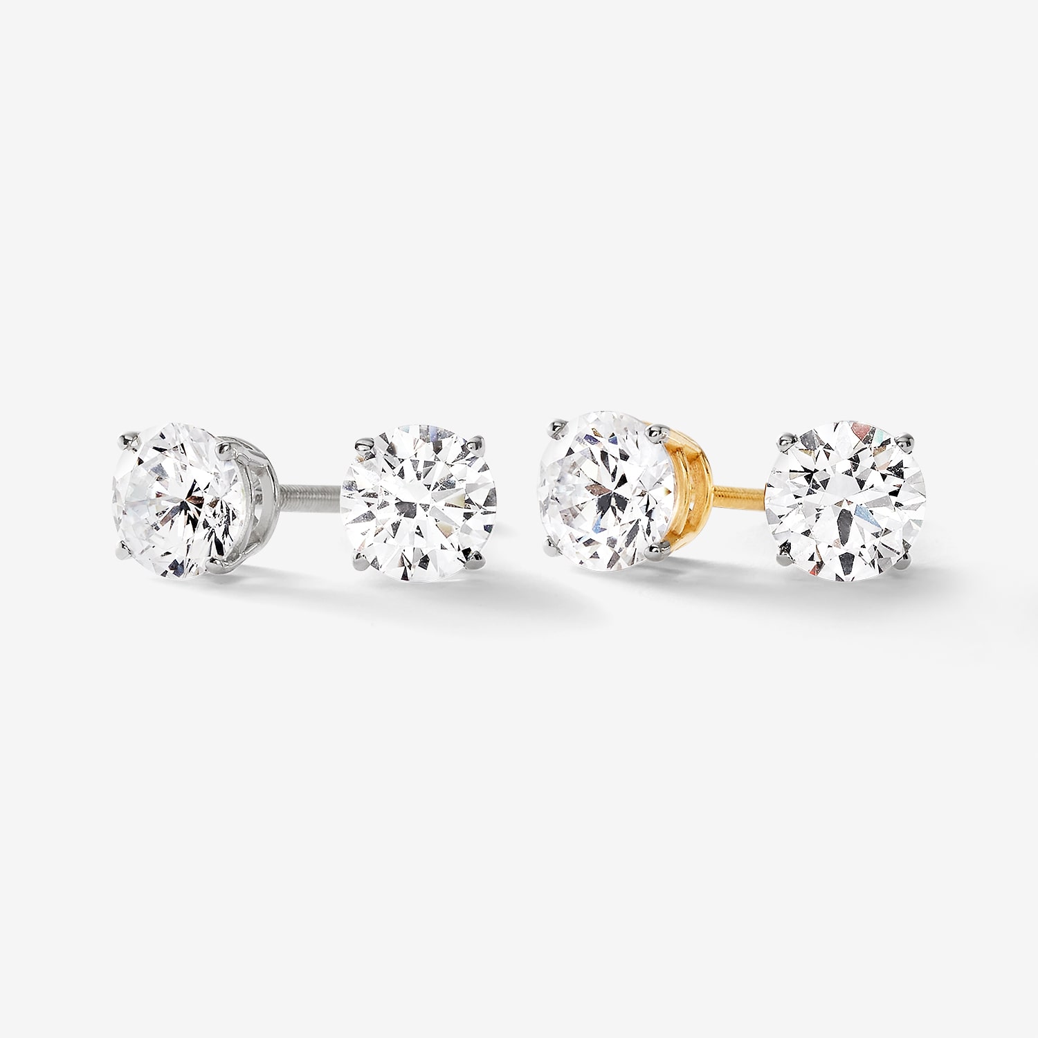 ( G / Si2 ) 2 CT. T.W. Lab-Grown Diamond 10K Gold 6.3mm Round Stud Earrings