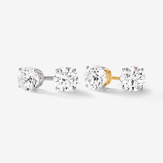 ( G / Si2 ) 2 CT. T.W. Lab-Grown Diamond 10K Gold 6.3mm Round Stud Earrings