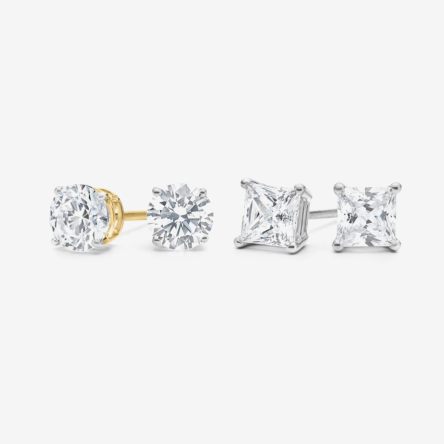 Ever Star (G / SI1-SI2) 1 CT. T.W. Lab-Grown Diamond Princess-cut Stud Earrings 10K Gold