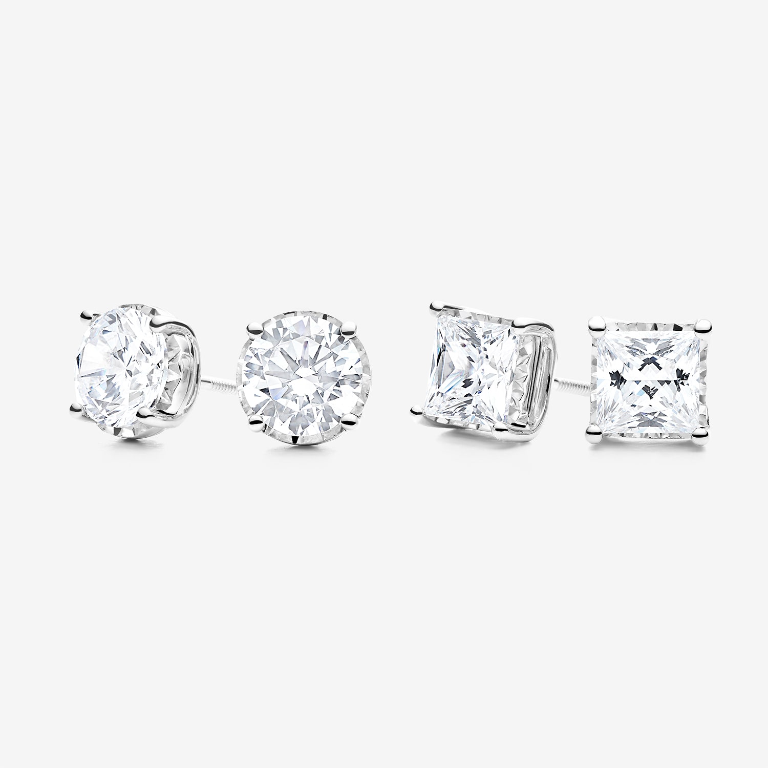 ( I/SI2 ) 1 CT. T.W. Lab-Grown Diamond Sterling Silver or 14K Gold over Round Stud Earrings