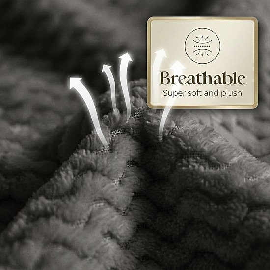 SUPERIOR® Lily Textured Lightweight Pebbled Weave Durable Fleece Hypoallergenic Blanket
