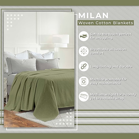 SUPERIOR® Milan Cotton Dobby Jacquard All Season Striped Blanket