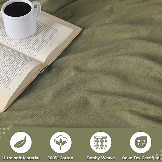 SUPERIOR® Milan Cotton Dobby Jacquard All Season Striped Blanket