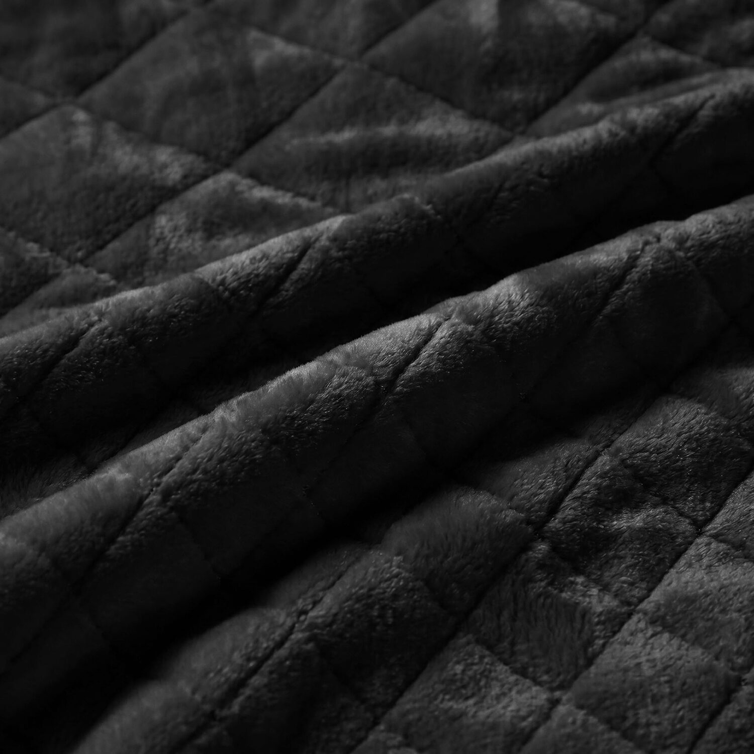 SUPERIOR® Holly High-Density Sleek Windowpane Plush Durable Fleece Grid Blanket