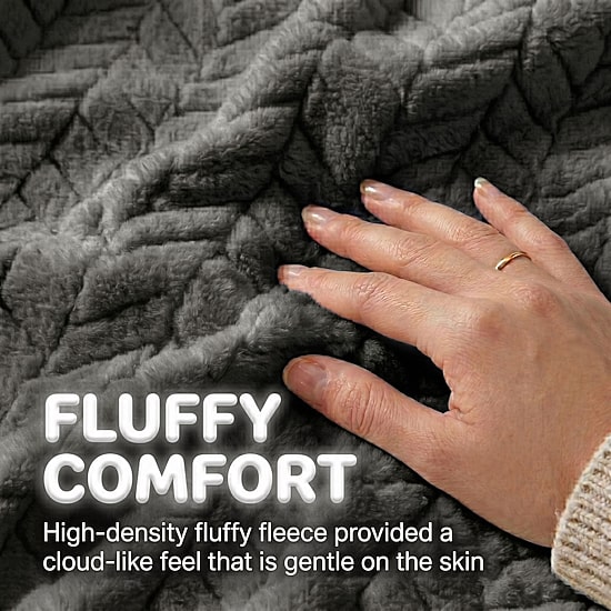SUPERIOR® Hope All Season Herringbone Embossed Chevron Fleece Chevron Blanket