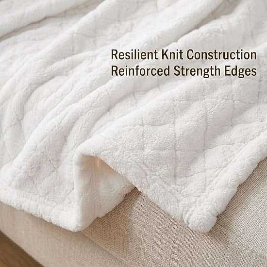 SUPERIOR® Holly High-Density Sleek Windowpane Plush Durable Fleece Grid Blanket
