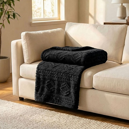 SUPERIOR® Arctic Boho Knit Jacquard Ultra Plush Fleece Geometric Blanket