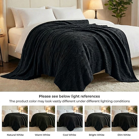 SUPERIOR® Arctic Boho Knit Jacquard Ultra Plush Fleece Geometric Blanket