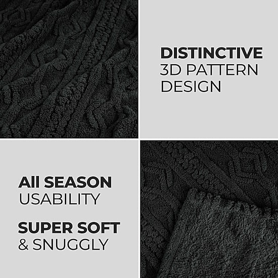 SUPERIOR® Arctic Boho Knit Jacquard Ultra Plush Fleece Geometric Blanket