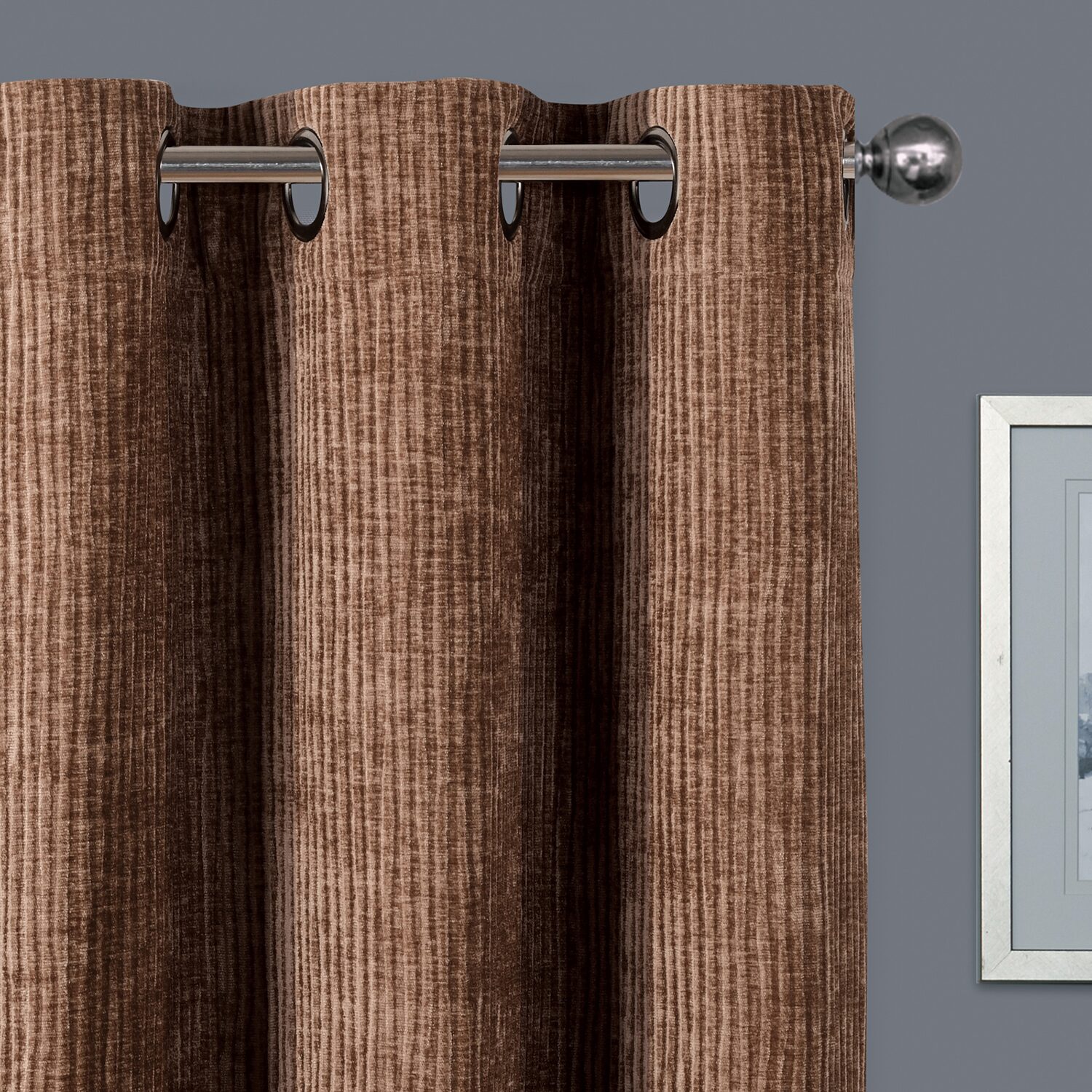 Max Blackout Terrace Chenille Grommet Top 100% Single Curtain Panel