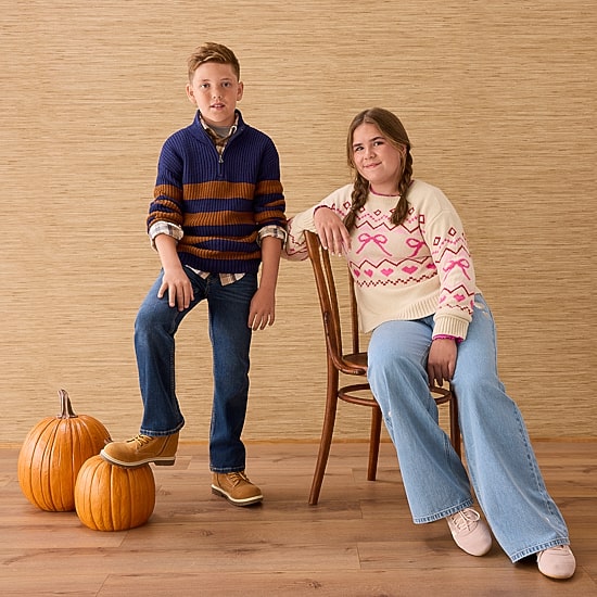 Thereabouts Little & Big Kid Boys Mock Neck Long Sleeve Striped Quarter-Zip Pullover Sweater