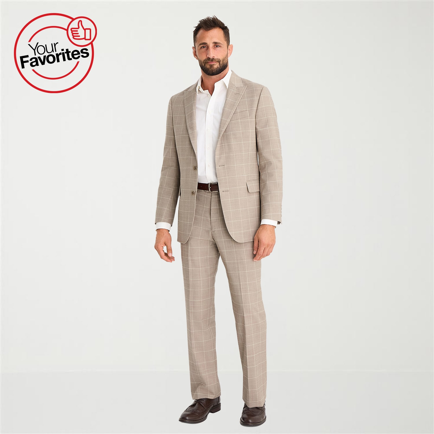 Stafford Coolmax All Season Ecomade Mens Classic Fit Windowpane