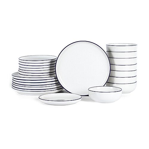 EARTH & CLAY Ezra 24-pc. Stoneware Dinnerware Set, One Size, Blue