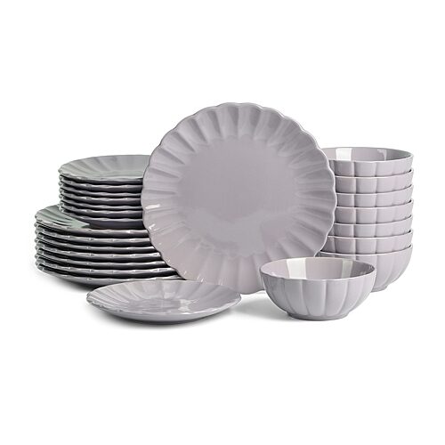 EARTH & CLAY Phoenix 24-pc. Stoneware Dinnerware Set, One Size, Purple