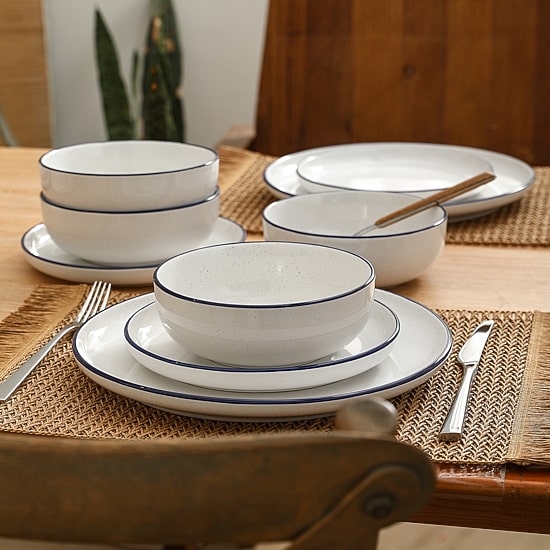 EARTH & CLAY Ezra 12-pc. Stoneware Dinnerware Set