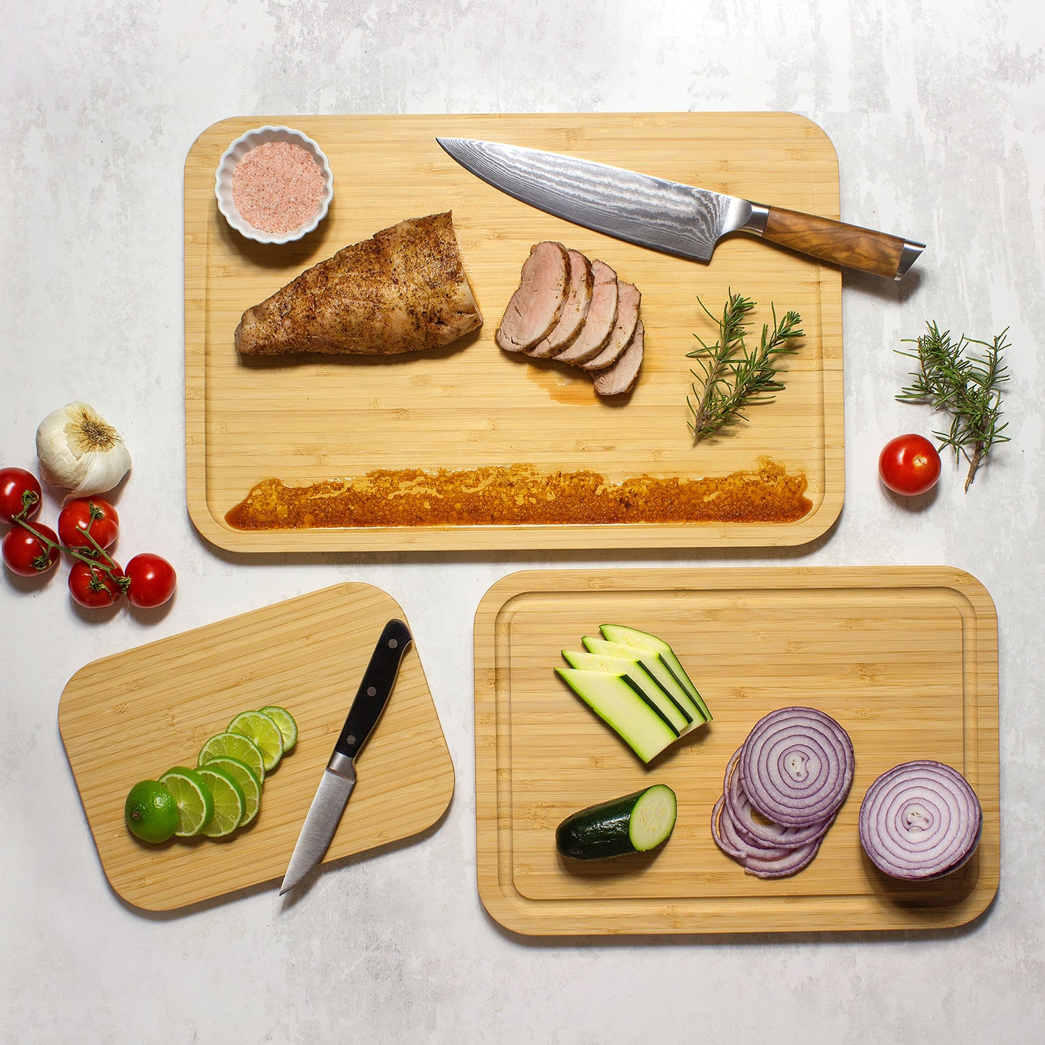 Totally Bamboo 3pc Bamboo Board Set Cutting Board