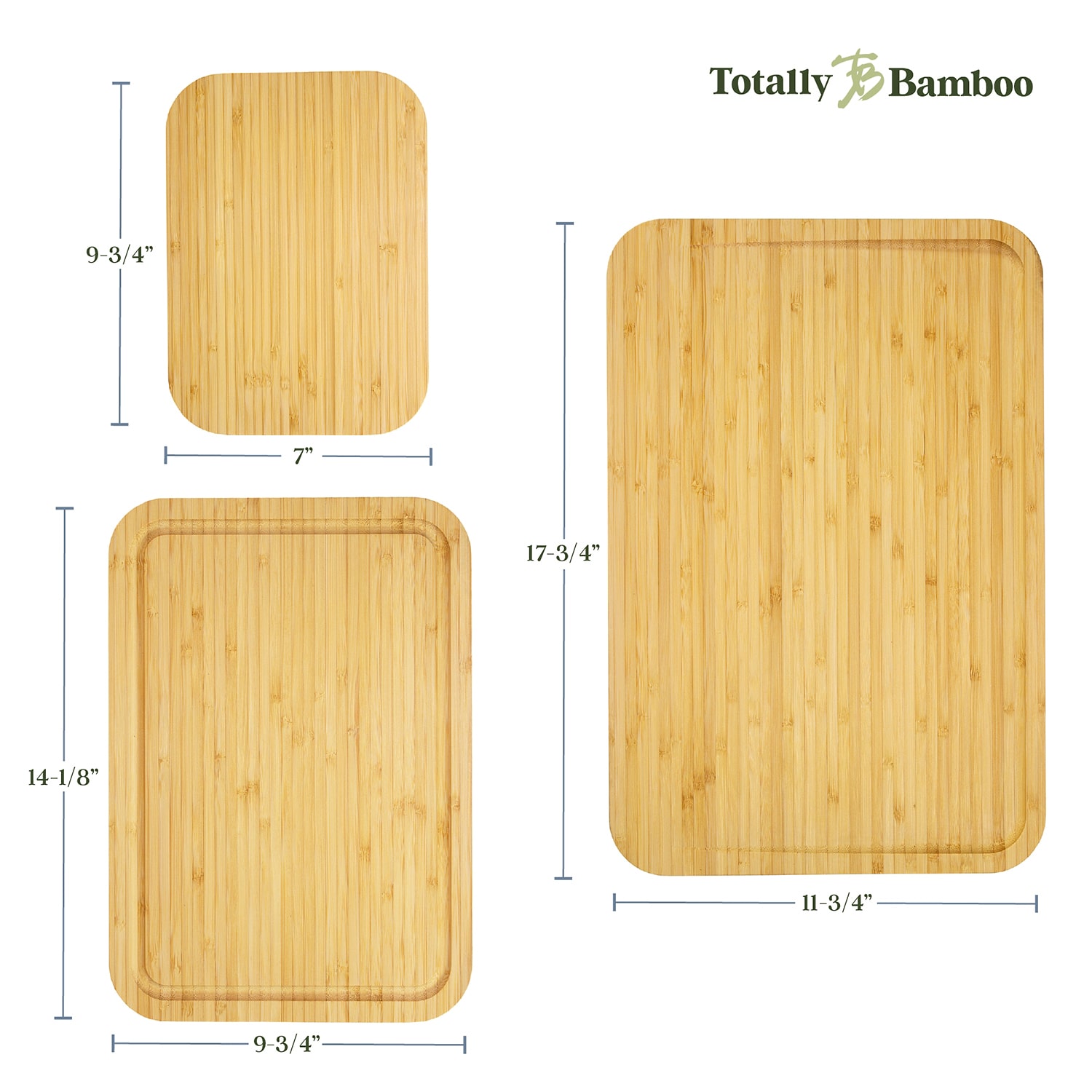 Totally Bamboo 3pc Bamboo Board Set Cutting Board