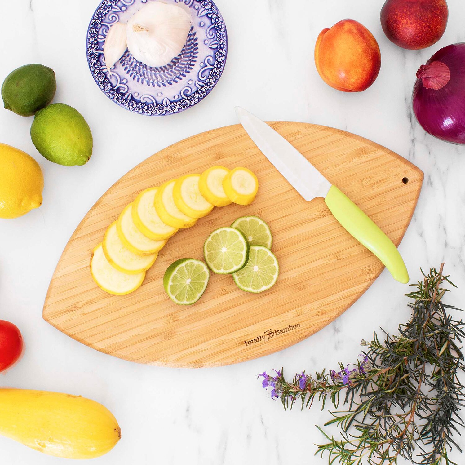 Totally Bamboo Football Serving Bd Cutting Board