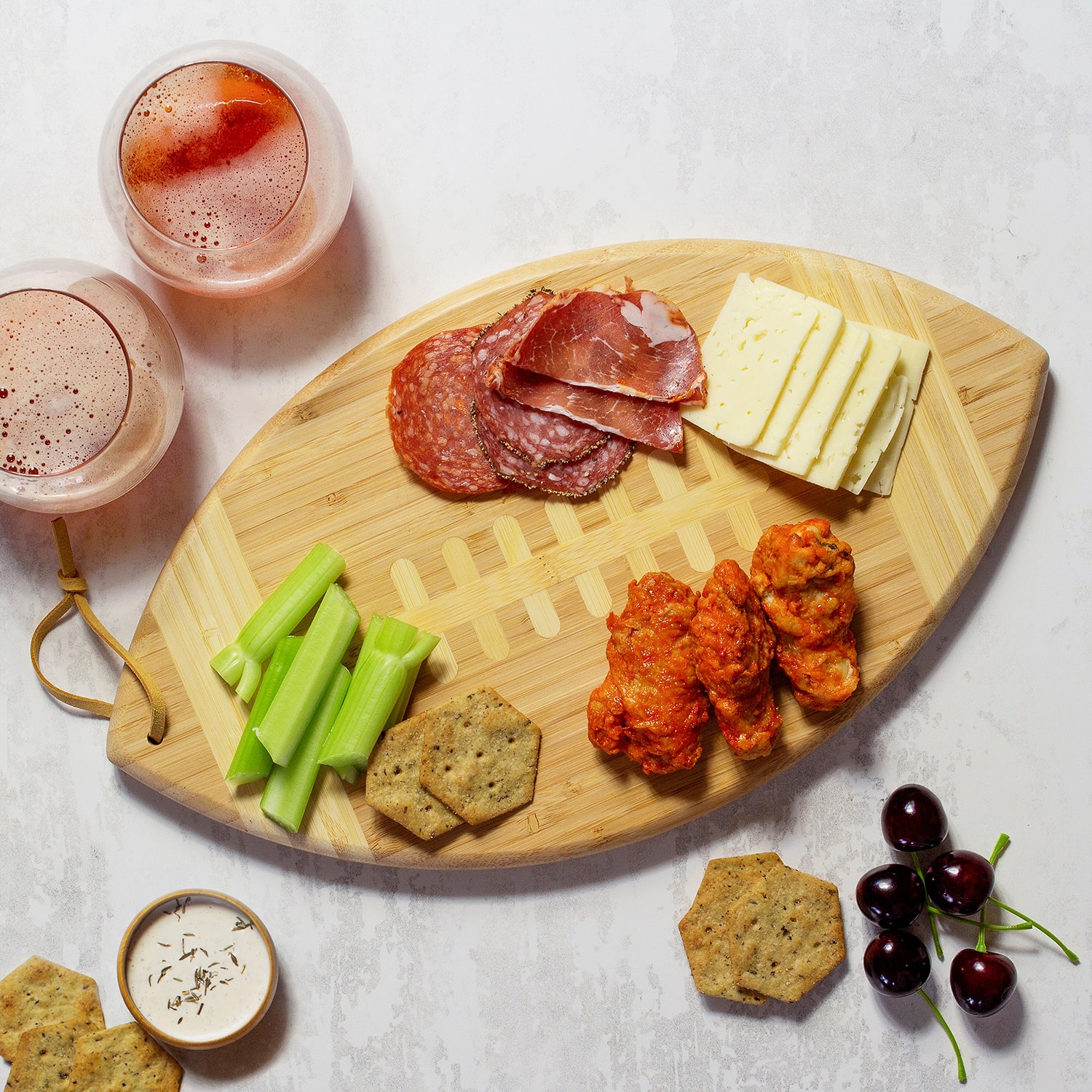 Totally Bamboo Football Serving Bd Cutting Board