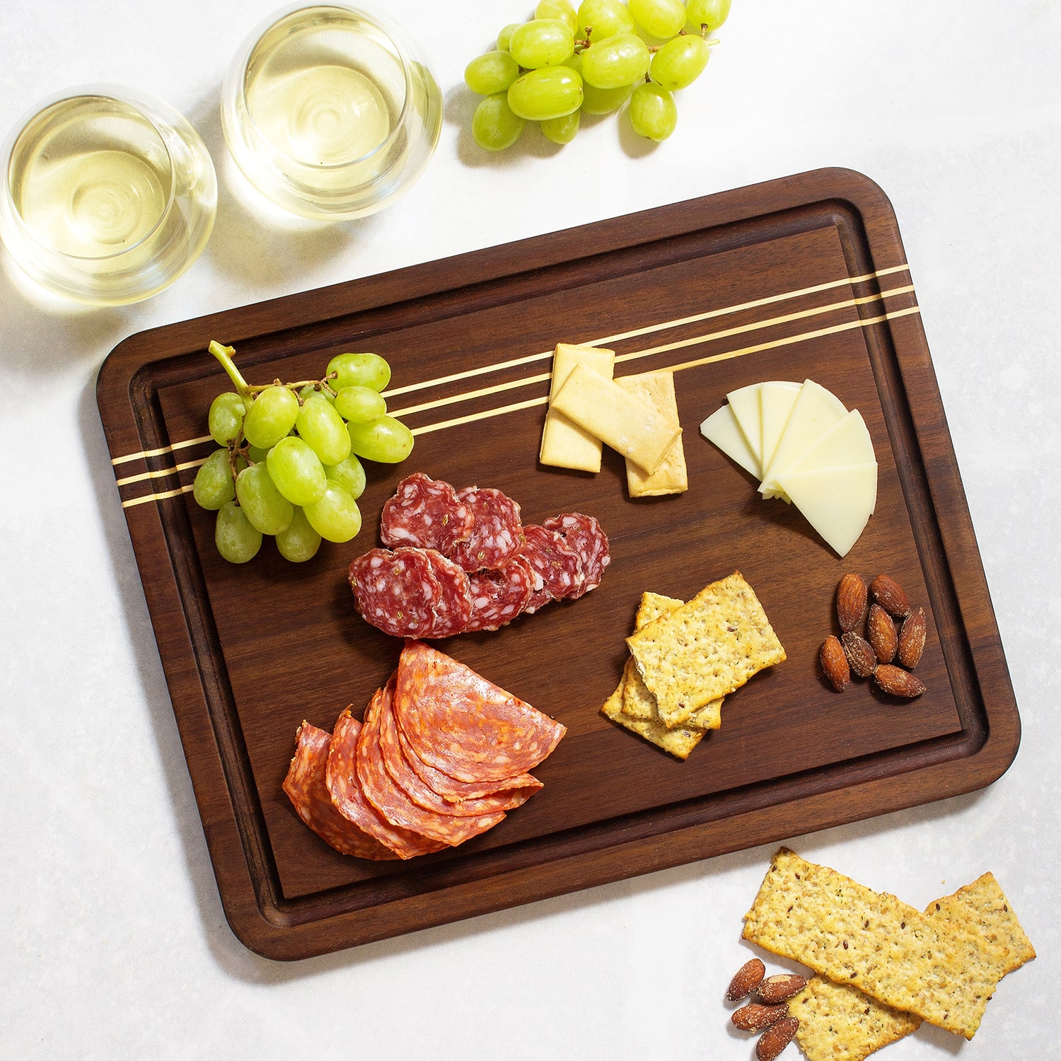 Totally Bamboo Acacia Pinstripe Sm Cutting Board