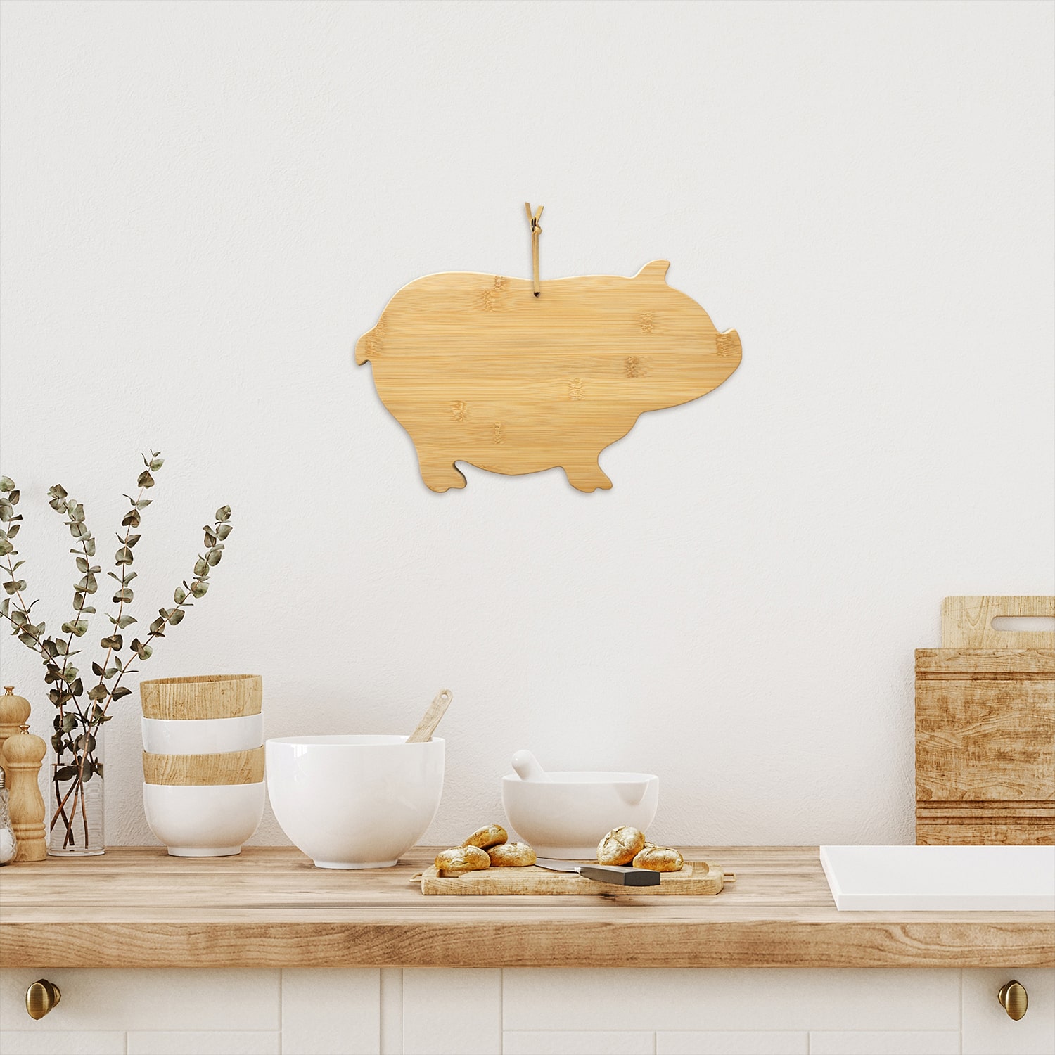 Totally Bamboo Pig Cutting Board Cutting Board