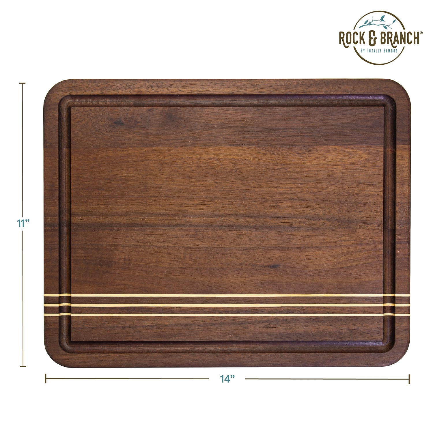 Totally Bamboo Acacia Pinstripe Sm Cutting Board