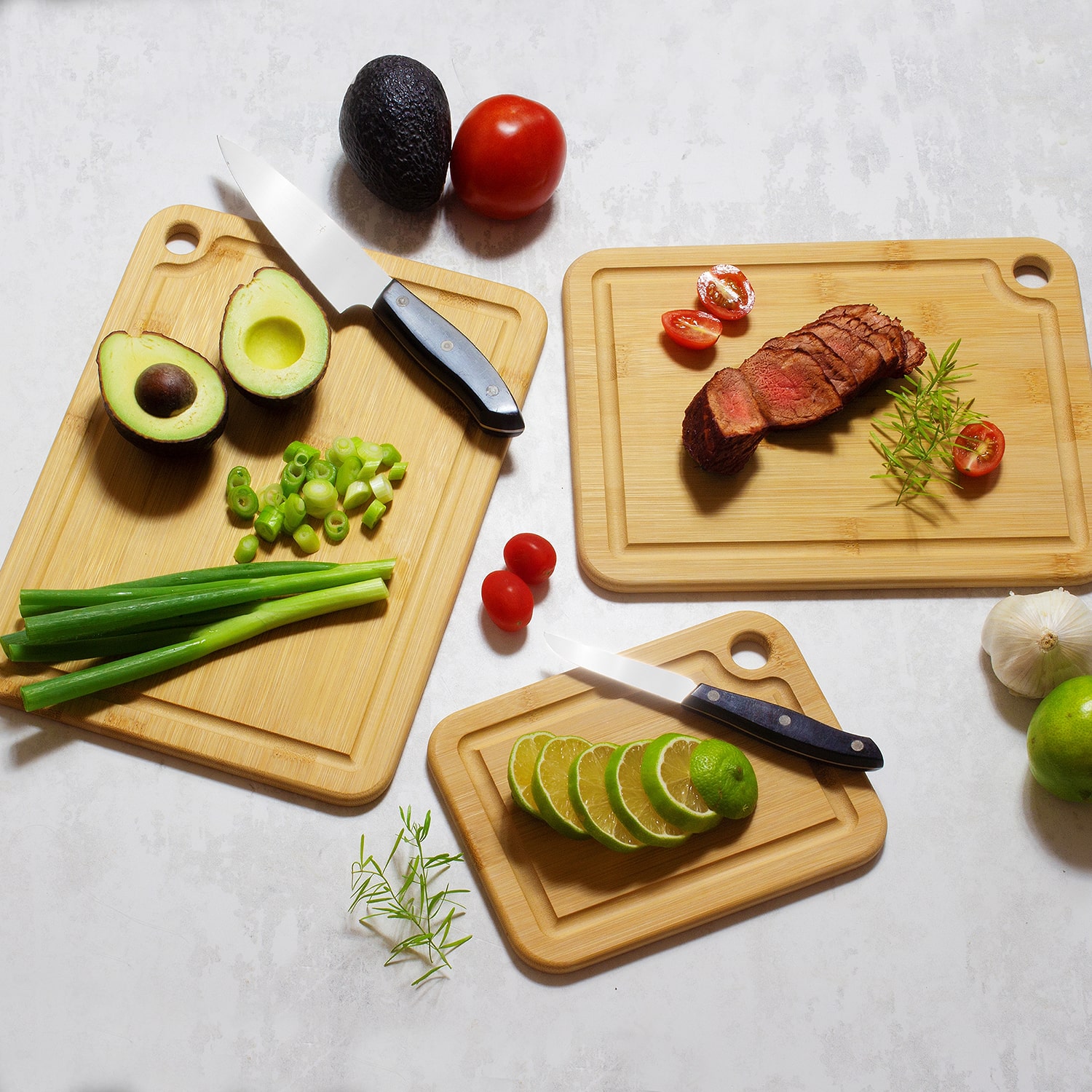 Totally Bamboo 3pc Bamboo Board Set Cutting Board