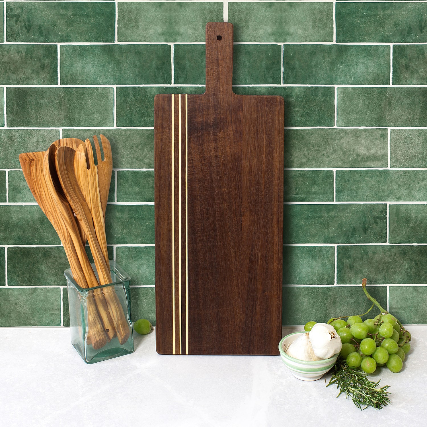 Totally Bamboo Dark Acacia Pinstripe Paddle Board
