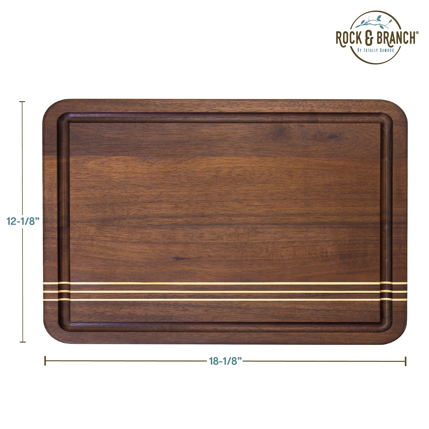 Totally Bamboo Dark Acacia Pinstripe Large Board