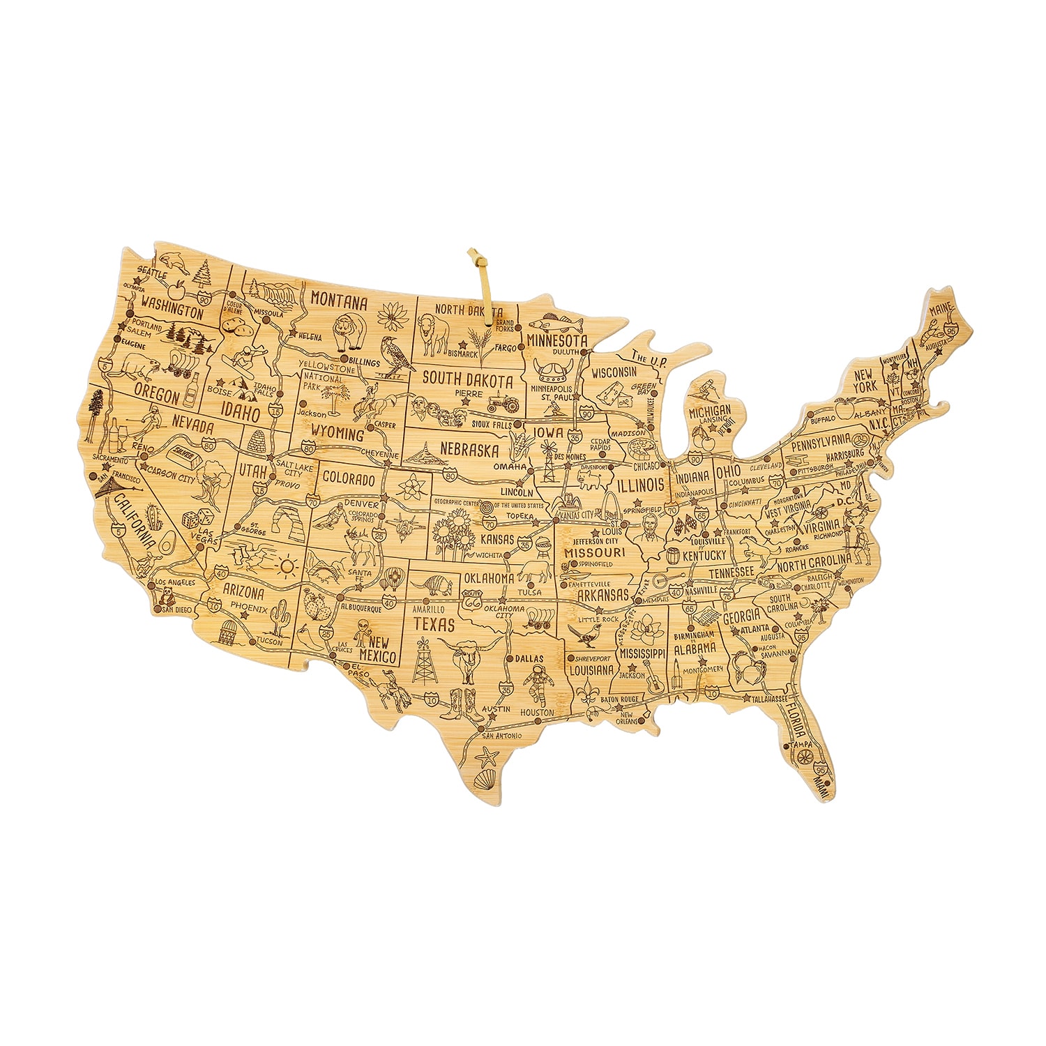 Totally Bamboo Xxl Destination Usa Cutting Board