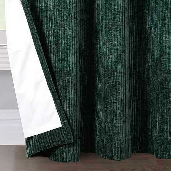 Max Blackout Terrace Chenille Grommet Top 100% Blackout Single Curtain Panel