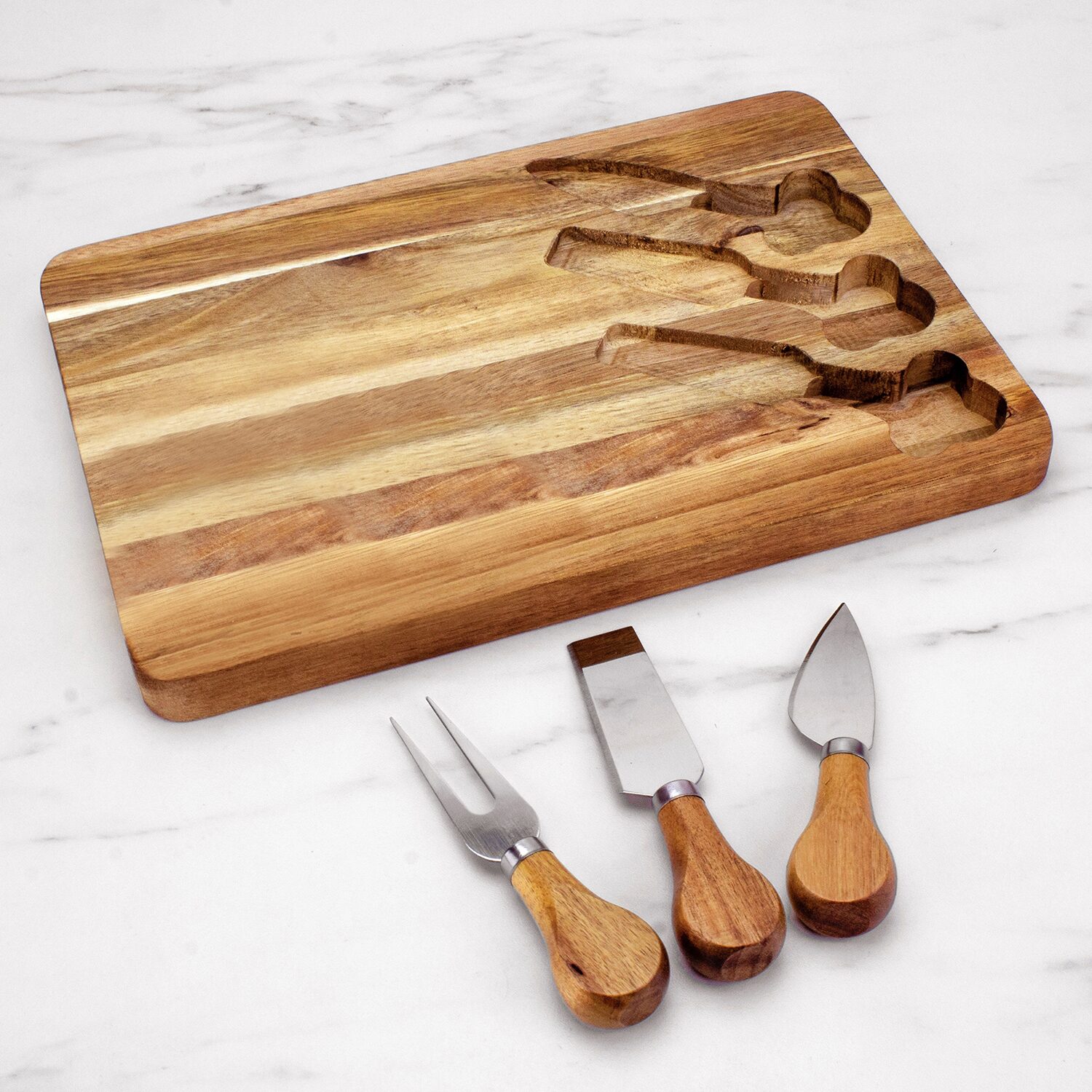 Totally Bamboo 4pc Acacia Cheese Cutting Board