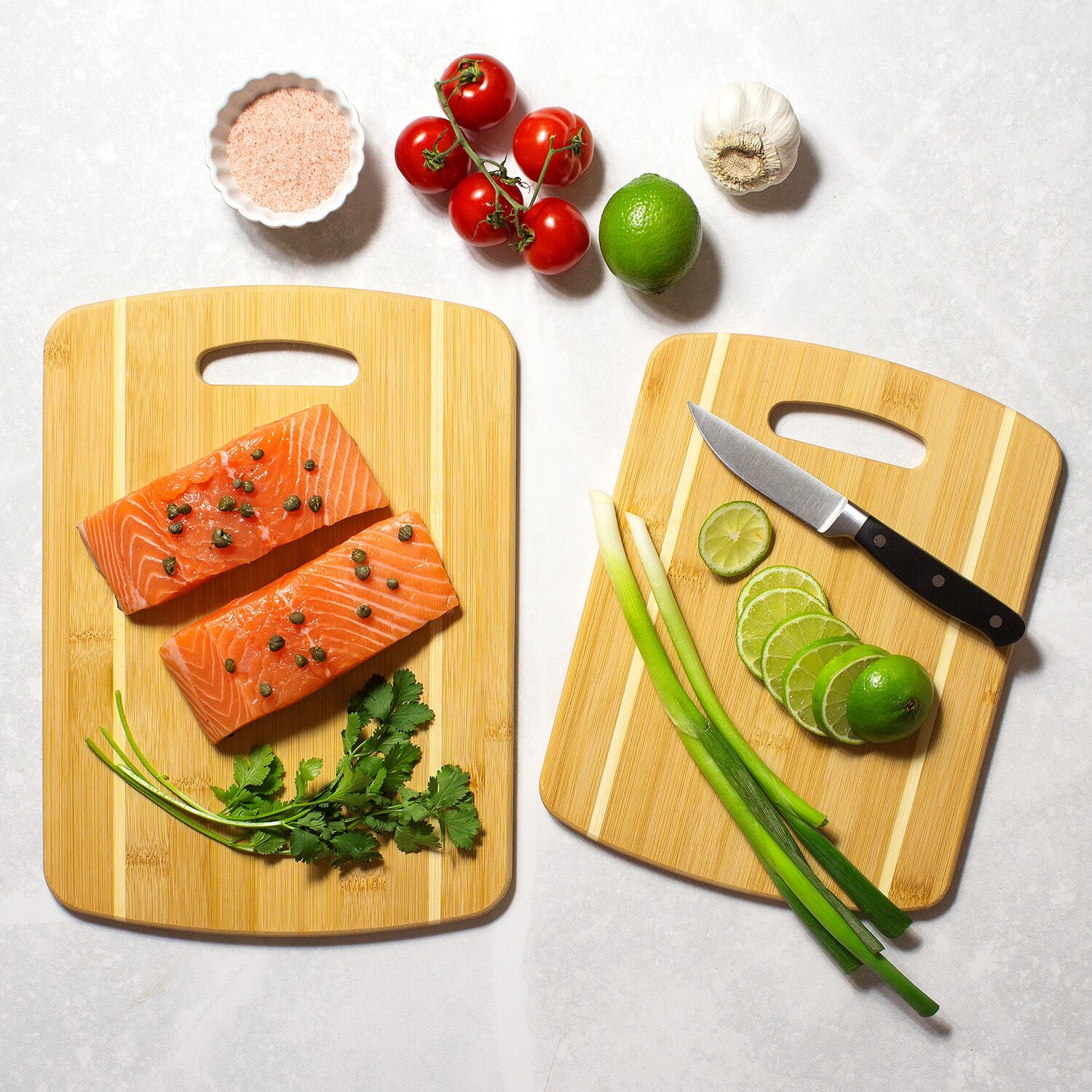 Totally Bamboo 2pc Stripe Board Set Cutting Board