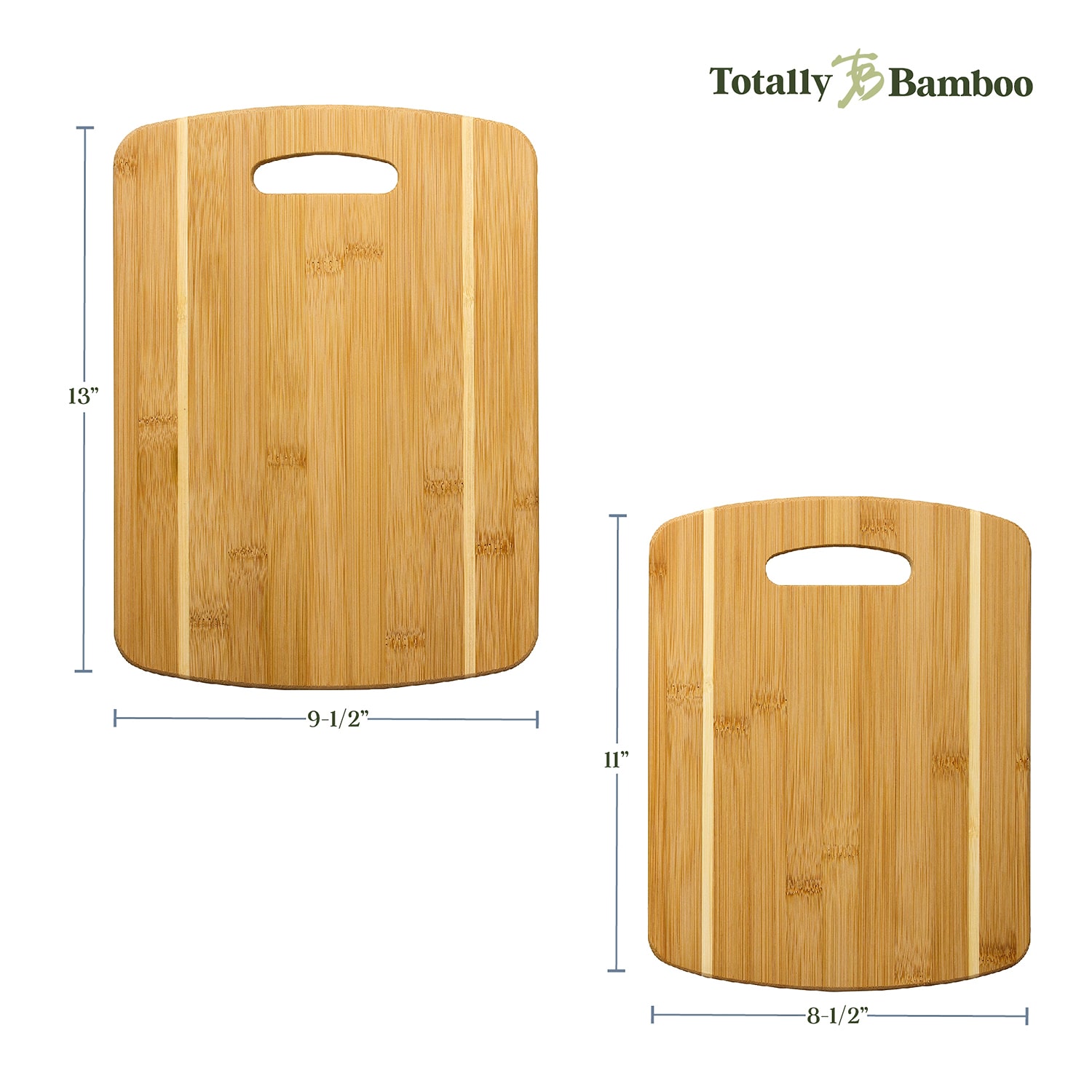 Totally Bamboo 2pc Stripe Board Set Cutting Board