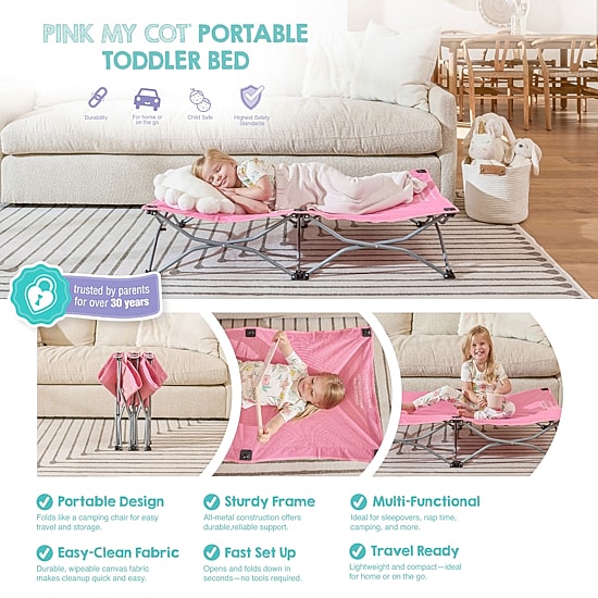 Regalo My Cot Pink Portable Toddler Bed