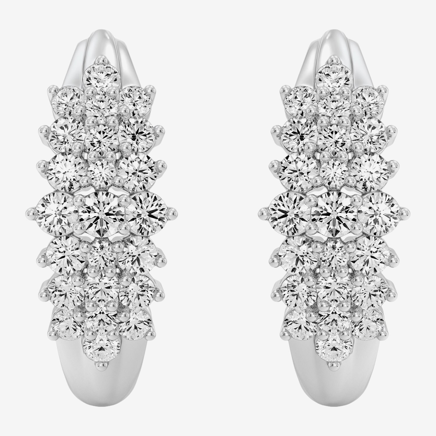Womens 2 CT. T.W. Lab Grown White Diamond 10K Gold 22.7mm Hoop Earrings