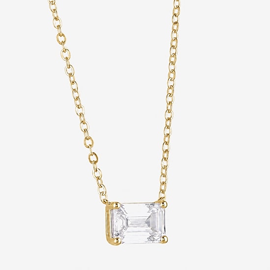 (G / Si1-Si2) Womens 3 CT. T.W. Lab Grown White Diamond 10K Gold 18 Inch Pendant Necklace