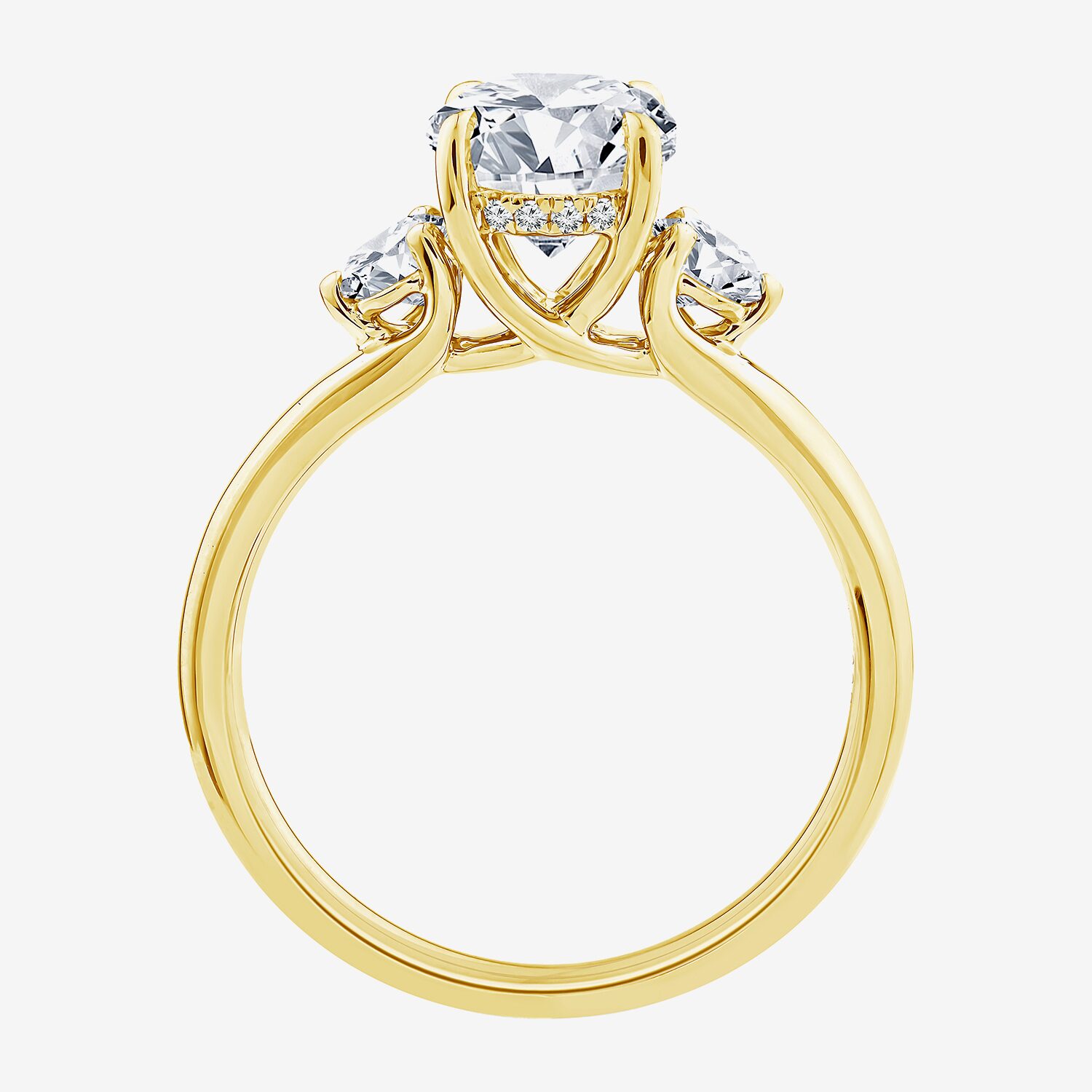 Love Lives Forever (F / Vs2) Womens 2 CT. T.W. Lab Grown White Diamond 10K Gold Oval 3-Stone Engagement Ring