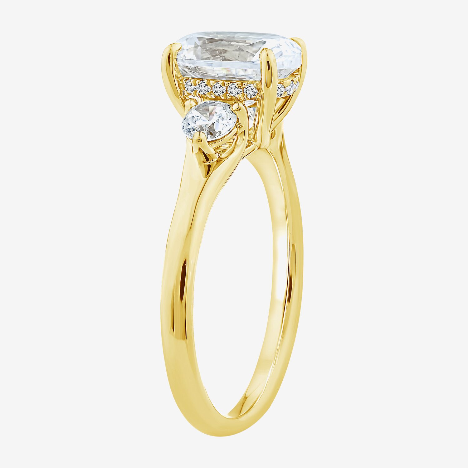 Love Lives Forever (F / Vs2) Womens 2 CT. T.W. Lab Grown White Diamond 10K Gold Oval 3-Stone Engagement Ring